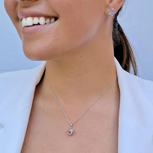 Vista 152 de Juego de joyas de piedras preciosas crudas reales con plata de ley 925 chapada en oro real, collar y aretes de piedra natal, regalo para ella por