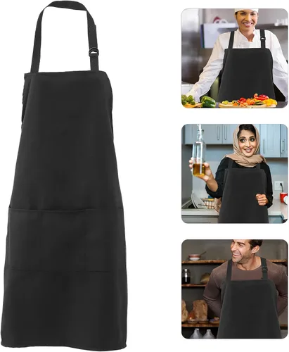 Vista 8 de Adjustable Waterproof Kitchen Apron with Pockets, Black Dishwasher Apron for Cooking, Housework, Restaurant, and Cleaning Use