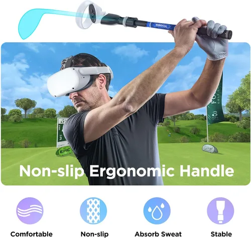Vista 2 de YOGES VR Golf Club Handle Attachment Compatible with Oculus Quest 3 Quest 2, Golft Golf Club Handle Accessories Compatible with Golf +, Golf 5
