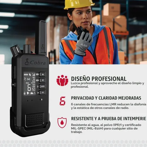 Vista 3 de Cobra Performa 450 Radios de negocios (paquete de 6 con muelle)
