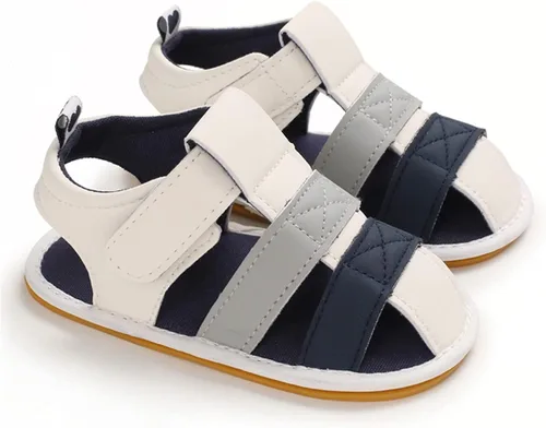 Vista 5 de COSANKIM Sandalias de verano para bebés, niños y niñas, antideslizantes, suela suave, zapatos de cuna para primeros pasos (0-18 meses)