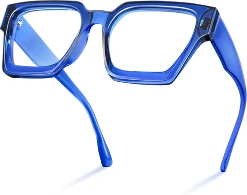 Vista 15 de livho Marco de gafas de gran tamaño para mujer y hombre, lentes rectangulares de moda para computadora, marco elegante *Tortuga de coco