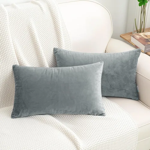 Vista 51 de HWY 50 fundas de almohada decorativas de terciopelo sólido para sofá, sala de estar. Ambar