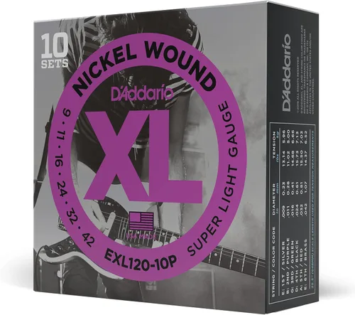 Vista 46 de D'Addario XL EXL157 - Cuerdas de níquel para guitarra eléctrica de 6 cuerdas, entonación perfecta, sensación consistente, durabilidad fiable