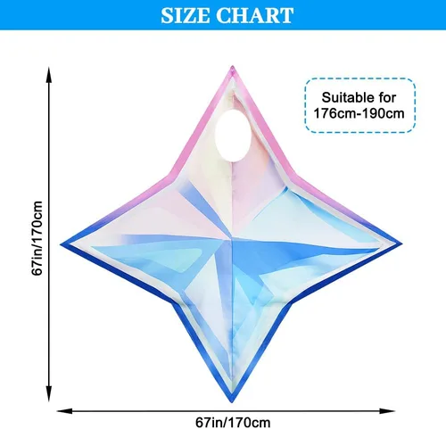 Vista 6 de Anime Cartoon Costume Halloween Stage Show Cosplay Four-Pointed Cloak Star Cosplay Outfit