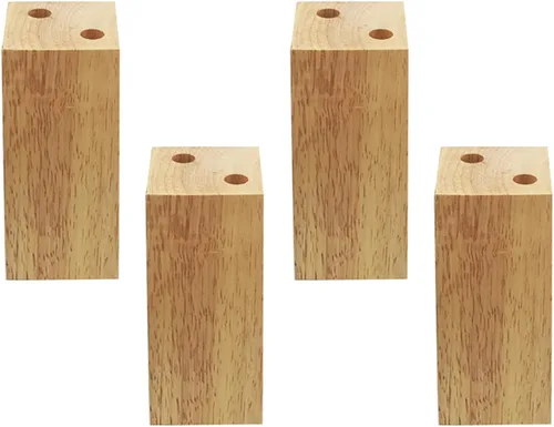 Vista 30 de Muebles de madera maciza de roble con patas elevadas, mesa de sofá y patas de silla, patas de gabinete, patas de bloque de madera, 3