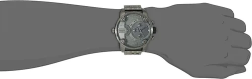 Vista 3 de Diesel Reloj analógico de cuarzo gris DZ7263 Little Daddy Series para hombre, Gris, Cronógrafo