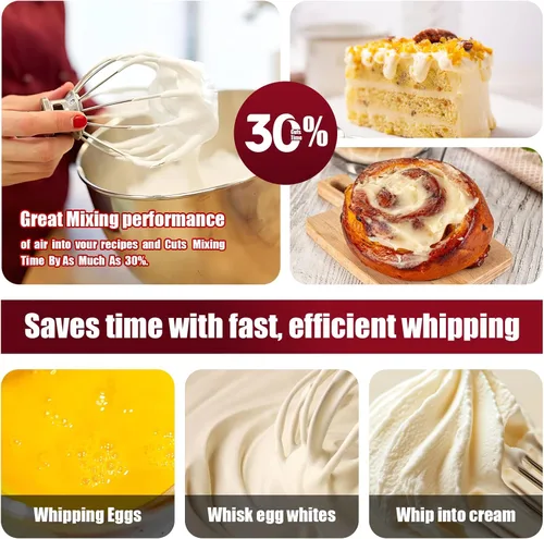 Vista 5 de K45WW 6-Wire Whip Attachment Fits KitchenAid Tilt Head Stand Mixer - Egg Heavy Cream Beater, Cakes Mayonnaise Whisk for Kitchen Aid Mixer Accessory