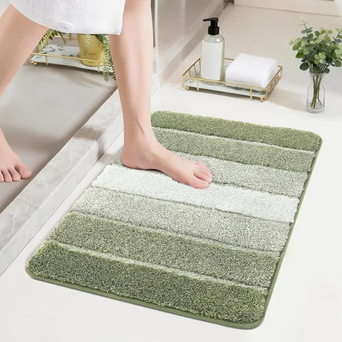 Vista 33 de COSY HOMEER Alfombras de baño de 24 x 17 pulgadas, ultra suaves y absorbentes, con respaldo de TPR antideslizante, lavable a máquina, alfombra Beige
