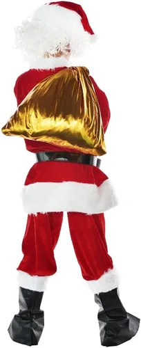 Vista 3 de Disfraz de Papá Noel para niños, disfraz de Papá Noel para niños de 6 años en adelante, 9 unidades, color rojo