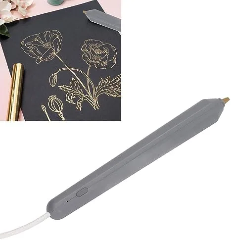 Vista 6 de Diydeg Bolígrafo de papel de aluminio térmico con 4 tamaños de puntas de metal, juego de bolígrafos de aluminio calentados en caliente para hacer