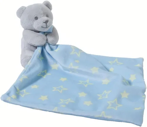 Vista 23 de CREVENT Manta de seguridad facial de animales de felpa suave para niños y niñas, gran regalo para cumpleaños, baby shower (perro azul + etiqueta)