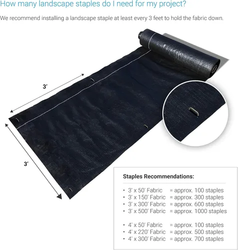 Vista 4 de Sandbaggy Grapas de césped para paisaje de 6 pulgadas (acero calibre 9) ~ Ideal para suelos duros - 20% más grueso que la competencia - Confiado por
