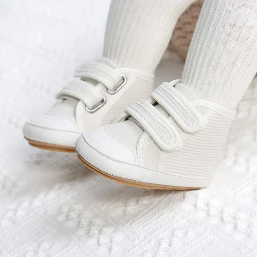 Vista 2 de HsdsBebe Zapatos deportivos de piel sintética para bebés, niños y niñas, con suela de goma, primeros pasos, zapatillas de cuna