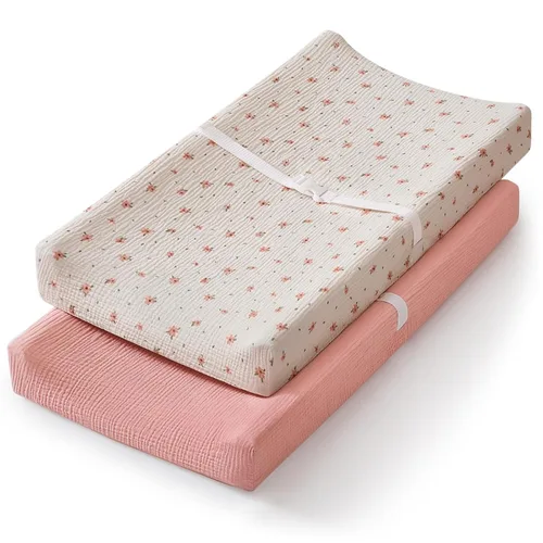 Vista 13 de Blissful Diary Funda de muselina para cambiador de pañales para bebés, algodón ultrasuave y transpirable, 2