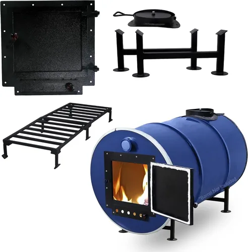 Vista 4 de Barrel Woodstove Kit for 30-55 Gallon Barrel, 55G Burn Barrel