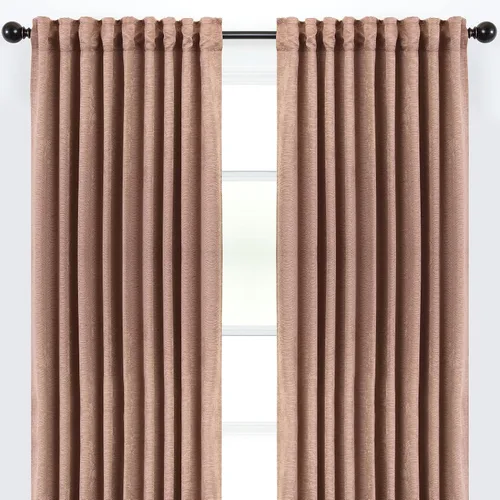 Vista 5 de Chanasya - Paneles de cortina con textura en relieve para sala de estar, dormitorio, ventana, patio, oficina, sala de estar. Cortinas para oscurecer