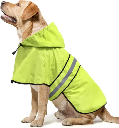 Vista 9 de Impermeables para Perros - Impermeables con Capucha para Perros, Chaqueta de Lluvia Reflectante Ajustable para Perros, Chaqueta de Lluvia Resistente