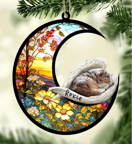 Vista 147 de Atrapasoles conmemorativo personalizado para perros, adorno navideño de Airedale Terrier, recuerdo por pérdida de mascota, regalos conmemorativos