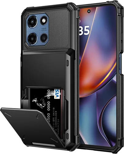 Vista 26 de Vofolen Funda tipo cartera para Moto G Play 2025 con tarjetero de doble capa, resistente, a prueba de golpes, protección contra caídas, tapa oculta