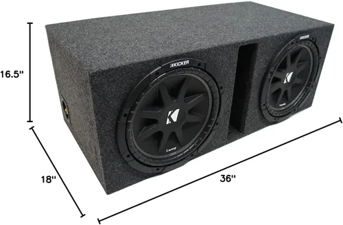 Vista 4 de KICKER Paquete 43C154-N con puerto ventilado estéreo universal para automóvil doble 15 pulgadas Comp C15 Sub Box Enclosure - Final 2 Ohm