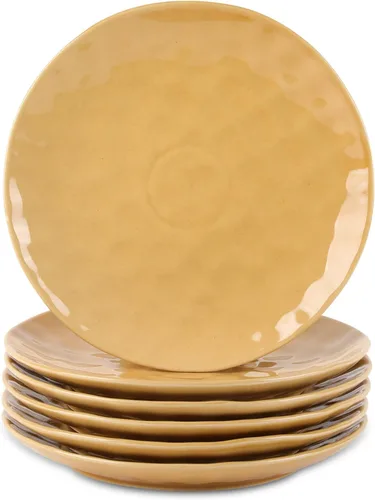 Vista 17 de vicrays Juego de Platos de Cena de Cerámica, 10.5 Pulgadas, Juego de 6, Redondos, Apto para Microondas, Horno, Lavavajillas, Porcelana Acanalada