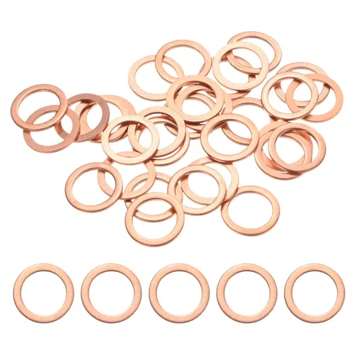 Vista 29 de M METERXITY Paquete de 30 arandelas de cobre, arandelas métricas de sellado de cobre M6x12x1mm para pernos, tornillos, tuercas