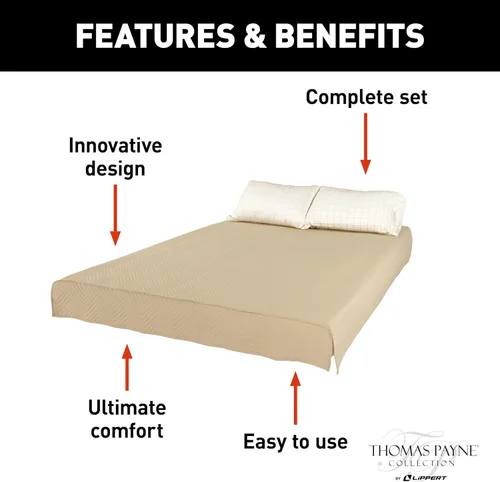 Vista 3 de Easy Zzzs - Juego de ropa de cama para caravana, tamaño King estrecho, color marrón