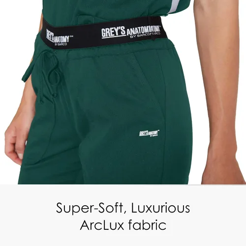 Vista 4 de Pantalón de uniforme médico estilo Greys Anatomy con 3 bolsillos para mujer - pantalón médico con ajuste moderno