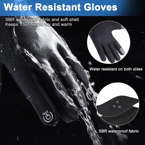 Vista 4 de Artelaris Guantes de invierno para hombres y mujeres, guantes térmicos resistentes al viento con pantalla táctil, guantes deportivos cálidos