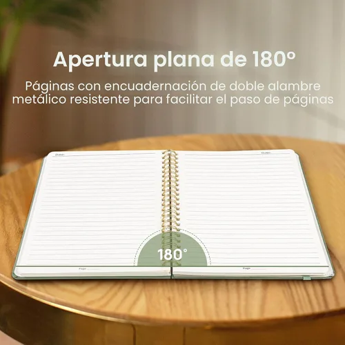 Vista 4 de Cuaderno rayado en espiral para mujeres y hombres, 140 páginas, cuaderno de tapa dura con rayas universitarias para trabajo y toma de notas, diarios