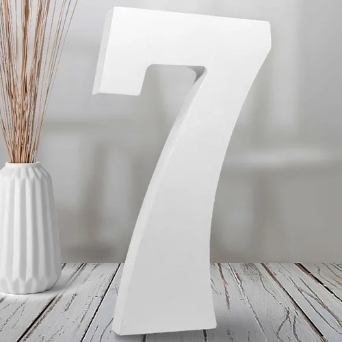 Vista 9 de AOCEAN Números de madera blanca de 8 pulgadas, número de madera sin terminar para pared, números decorativos de pie, rebanadas, decoración