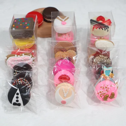 Vista 4 de 100 piezas bolsas para bolas de chocolate de 3 x 3 pulgadas, bolsas para trufas, bolsas para macarones, bolsas para oreos cubiertos de chocolate