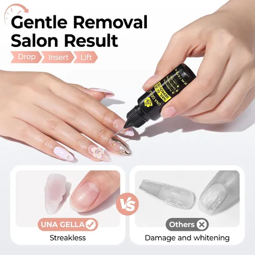 Vista 3 de UNA GELLA Nail Glue Remover for Press On Nails 20ml Pinpoint Acetone-Free Semi Solid Nail Glue Remover for Nail Tips, Gentle GLUE Remover with