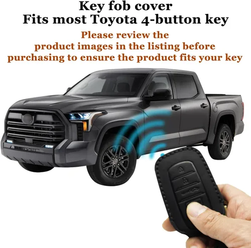 Vista 6 de Funda para Llavero para Accesorios Toyota Tundra 2022-2024 2025 2026, para Tacoma 2024 2025 2026 Cubierta de Llavero de Cuero, para Camry 2025 2026