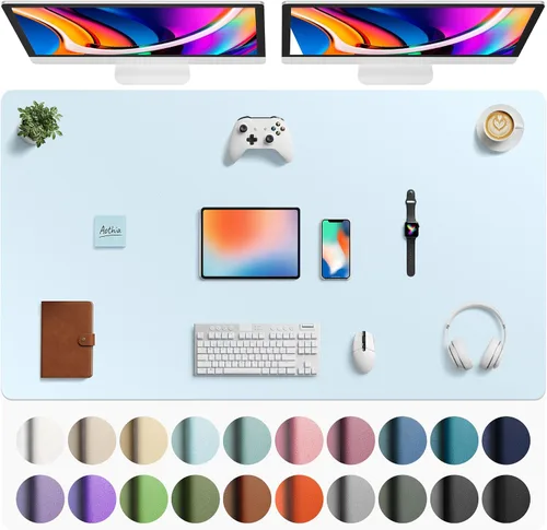 Vista 254 de Aothia - Protector de escritorio de cuero sintético grande, base antideslizante para mouse y superficie para escribir, impermeable, fácil de Agua