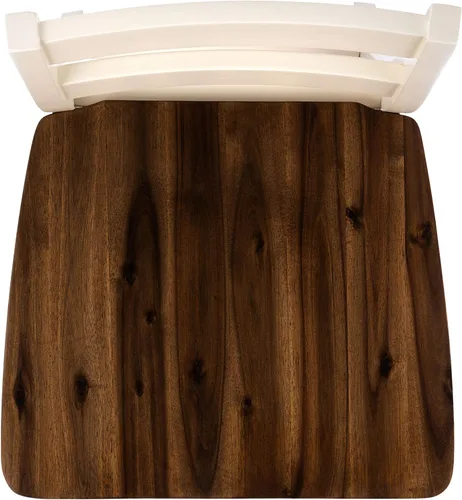 Vista 10 de SAFAVIEH Home Collection Izzy Taburete blanco y natural de 24 pulgadas (juego de 2)