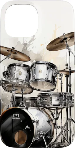 Vista 6 de Vintage Drum Set Drawing Funda para iPhone 17