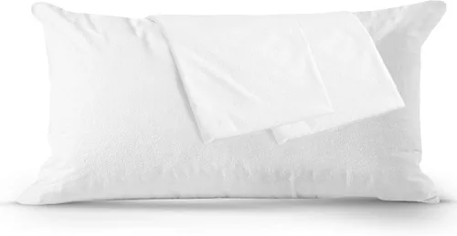 Vista 7 de Continental Bedding Protector de almohada de rizo a prueba de plumas, impermeable y de plumón: comodidad de felpa y protección superior, 26 x 26