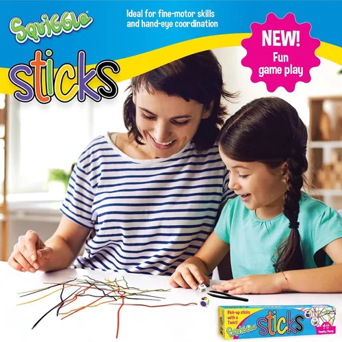 Vista 5 de Squiggle Sticks - Juego de palos de recogida con un giro, habilidades motoras finas y agilidad, familia, niños a partir de 6 años, 2-6 jugadores