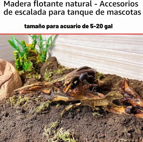 Vista 4 de Hamiledyi 5 piezas de madera flotante para acuario de 3.5-7 pulgadas, ramas de madera de deriva, accesorios de decoración de peceras Betta