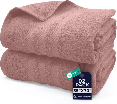 Vista 15 de DAN RIVER Paquete de 2 toallas de baño extra grandes de 35 x 70 pulgadas, toallas de baño grandes para adultos, juego de toallas de gran
