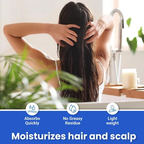 Vista 4 de Earth's Care Aceite de jojoba 100% puro para cabello, piel y uñas, prensado en frío, hidratante natural nutritivo, 8 onzas líquidas