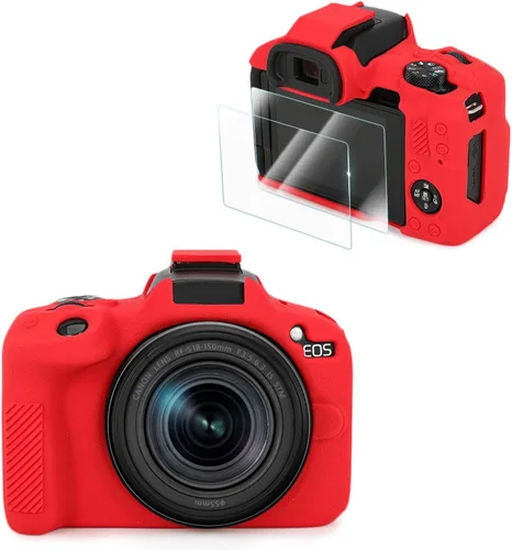 Vista 10 de VOVMOEYA Compatible con Canon EOS R50 - Kit de accesorios para funda de cámara [con 2 películas LCD templadas], funda protectora de cámara
