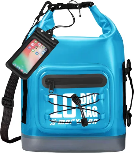 Vista 79 de MORXPLOR Bolsa seca impermeable, 5L/10L/20L/30L/40L/55L Mochila seca con funda impermeable para teléfono para natación, kayak