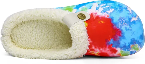 Vista 2 de SMajong Zuecos con forro de piel para hombre, impermeables, zapatos de jardín, para invierno, cálidos, de felpa, para el hogar, para interiores