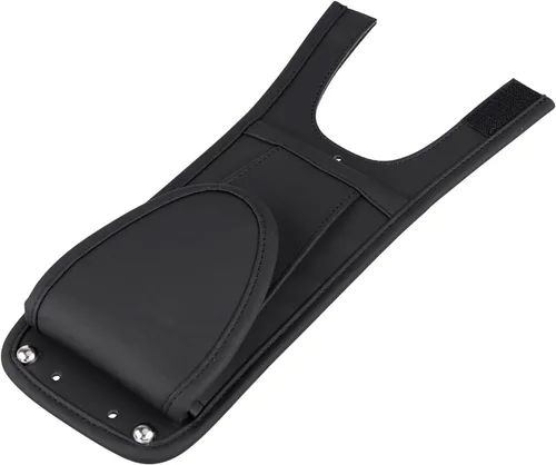 Vista 6 de Cubierta de tanque de cuero PU negro Panel Pad Bib W/bolsa para Harley Fatboy FLSTF 2000-2017 Softail 2000-2016