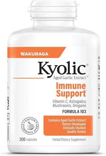 Vista 6 de Kyolic Fórmula 103 de extracto de ajo envejecido, apoyo inmunológico*, 100 cápsulas