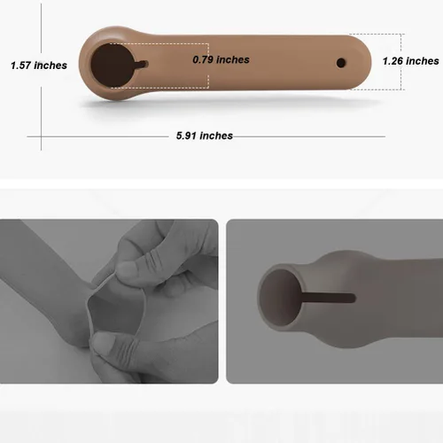 Vista 7 de Juego de 2 cubiertas de silicona para manija de puerta, protector brillante para manija de puerta, fundas anticolisión (negro)