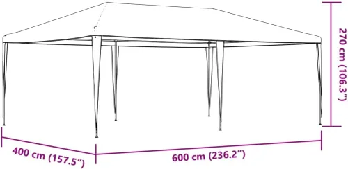 Vista 3 de vidaXL Professional Green Party Tent - UV- and Water- Polyethylene Material - Durable - Steel Frame - 13.1'x19.7'x9
